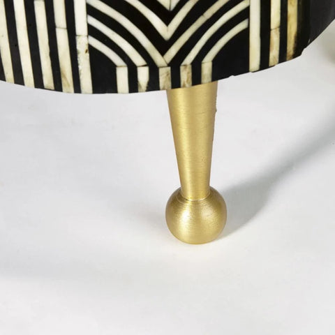Ajmeri Black & White Bone Inlay Cabinet | Artisan Storage Furniture – Oakvello