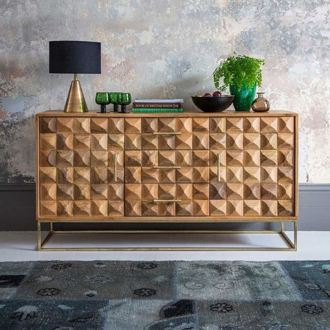 Solid Wood Sideboard | Classic Living Room Storage Cabinet – Oakvello