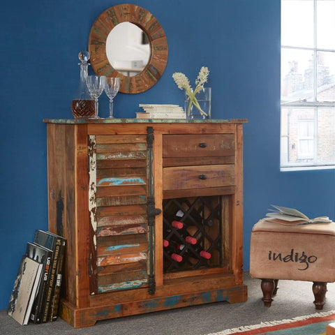 Jaipuri Reclaimed Boat Wood Small Sideboard | Eco-Friendly Storage – Oakvello