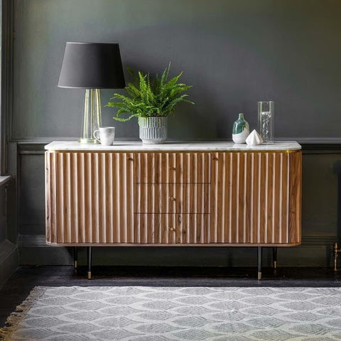 Solid Teak Wood Sideboard | Premium Living Room Storage Cabinet – Oakvello