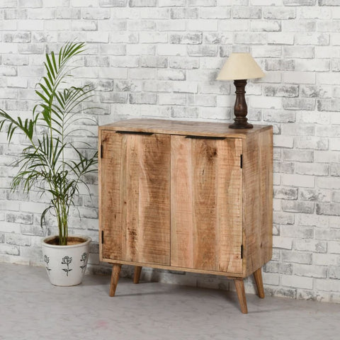 Jaipuri Solid Mango Wood Drinks Cabinet & Sideboard | Home Bar Storage – Oakvello