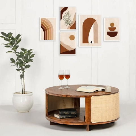 Solid Sheesham Wood Coffee Table | Durable Living Room Centre Table – Oakvello
