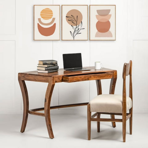 Ajmeri Solid Wood Study Table | Premium Writing Desk for Home Office – Oakvello