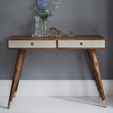 Ajmer Solid Wood Study Table | Handcrafted Writing Desk – Oakvello