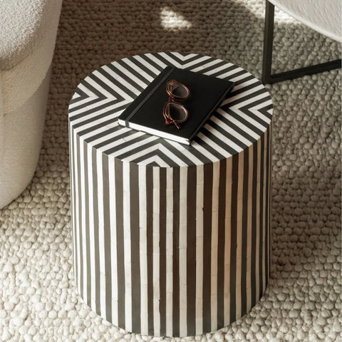 jaipuri Bone Inlay Side Table