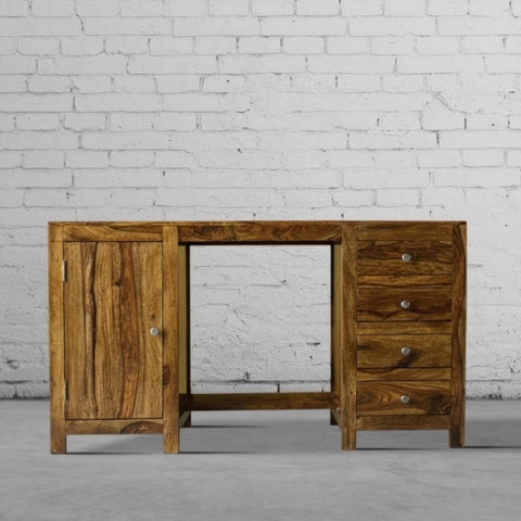 Solid Wood Study Table | Handcrafted Home Office Writing Desk – Oakvello