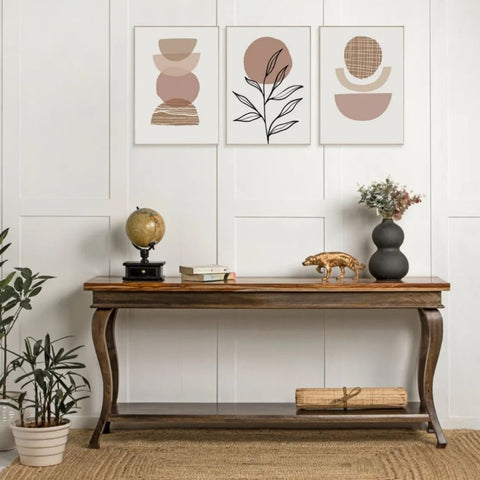 Solid Sheesham Wood Console Table | Entryway & Hallway Furniture – Oakvello