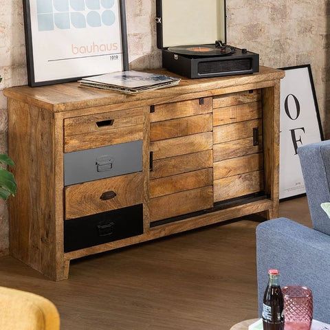 Ahdri Solid Wood Sideboard | Living Room Storage Cabinet – Oakvello