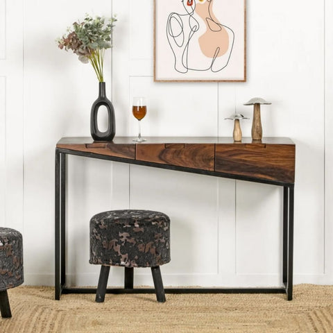 Solid Wood Console Table | Natural Hardwood Entryway Furniture – Oakvello