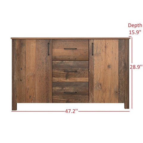 Solid Wood Sideboard | Classic Living Room Storage Cabinet – Oakvello
