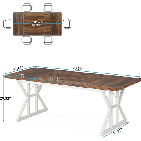 Rectangular Solid Wood Dining Table | Seats 6-8 | Kitchen Furniture – Oakvello