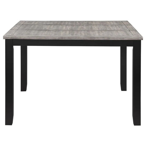Extendable Dining Table with Leaf | Grey & Black Solid Wood – Oakvello