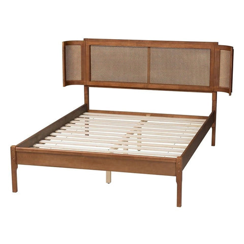 Brown Finish Solid Wood Bed | Warm Tone Bedroom Furniture – Oakvello