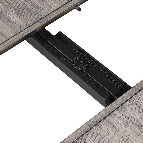 Extendable Dining Table with Leaf | Grey & Black Solid Wood – Oakvello