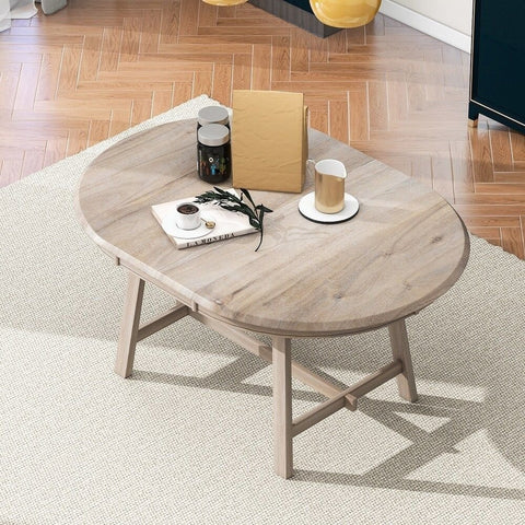 Grey Round Extendable Solid Wood Dining Table | Kitchen & Dining Furniture – Oakvello
