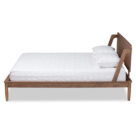 Walnut Finish Solid Wood Bed | Premium Bedroom Furniture – Oakvello