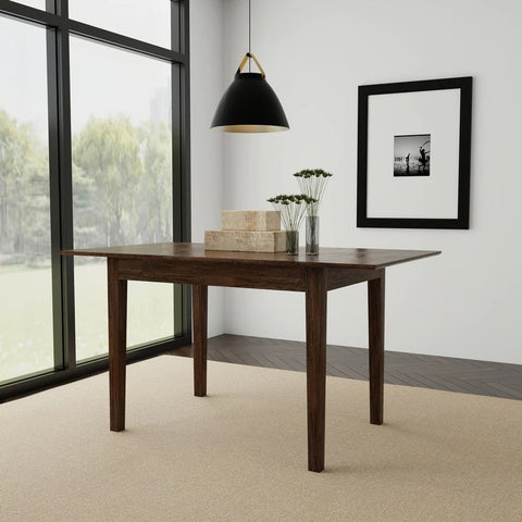 Natural Brown Solid Wood Dining Table | Warm Hardwood Kitchen Furniture – Oakvello