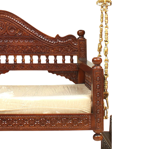 The Hindola Grand – Handcrafted Solid Wood Royal Swing with Brass Accents