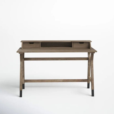 Brown Solid Wood Desk | Home Office Writing Table – Oakvello