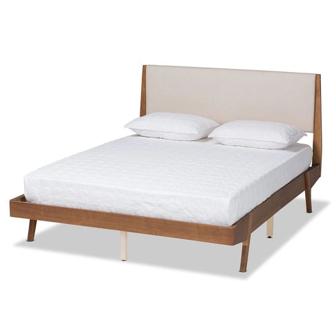 Mid-Century Modern Solid Wood Platform Bed | Retro Bedroom Furniture – Oakvello