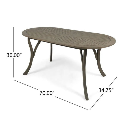 Teak & Grey Solid Wood Dining Table | Two-Tone Kitchen Furniture – Oakvello