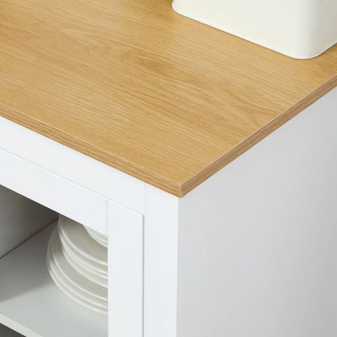 Solid Wood Storage Sideboard with Glass Door | Living Room Display Cabinet – Oakvello