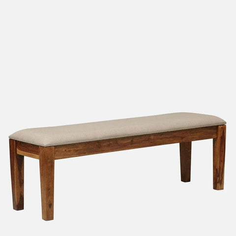 6-Seater Solid Sheesham Wood Dining Set with Bench | Rustic Teak Finish – Oakvello