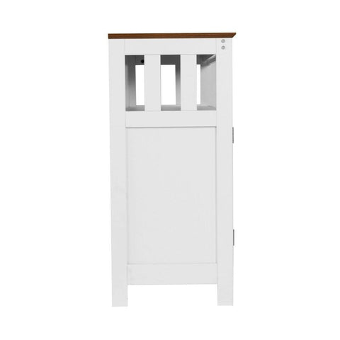 Walnut Top & White Frame Sideboard Buffet | Open & Closed Storage – Oakvello