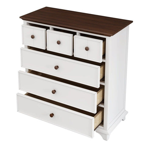 Captain Solid Wood 6-Drawer Chest | Bedroom Storage Dresser – Oakvello