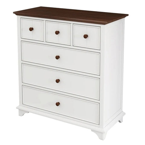 Captain Solid Wood 6-Drawer Chest | Bedroom Storage Dresser – Oakvello