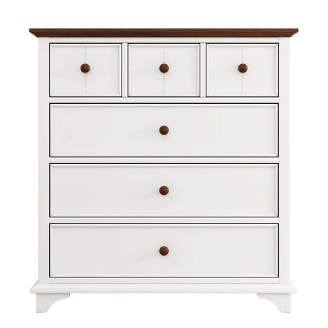 Captain Solid Wood 6-Drawer Chest | Bedroom Storage Dresser – Oakvello