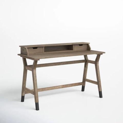Brown Solid Wood Desk | Home Office Writing Table – Oakvello