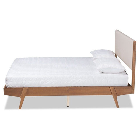 Mid-Century Modern Solid Wood Platform Bed | Retro Bedroom Furniture – Oakvello