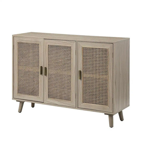 Solid Wood 3-Door Sideboard Cabinet | Living Room Storage Furniture – Oakvello