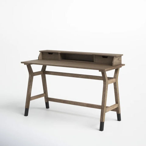 Brown Solid Wood Desk | Home Office Writing Table – Oakvello
