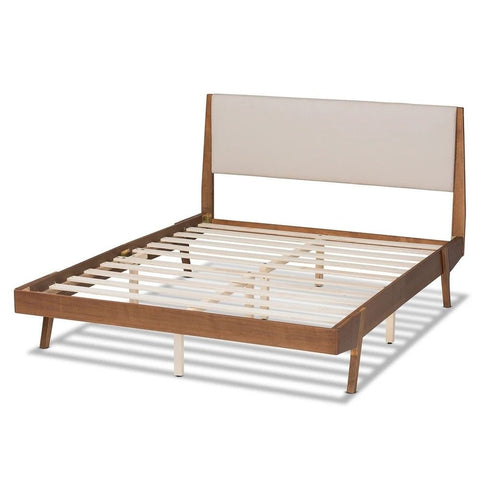 Mid-Century Modern Solid Wood Platform Bed | Retro Bedroom Furniture – Oakvello