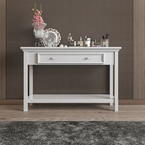 Solid Wood Console Table with Drawer & Shelf | Entryway Furniture – Oakvello