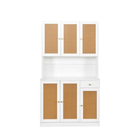 Solid Wood Closet | 6 Doors, 1 Drawer & 1 Open Shelf Bedroom Storage – Oakvello