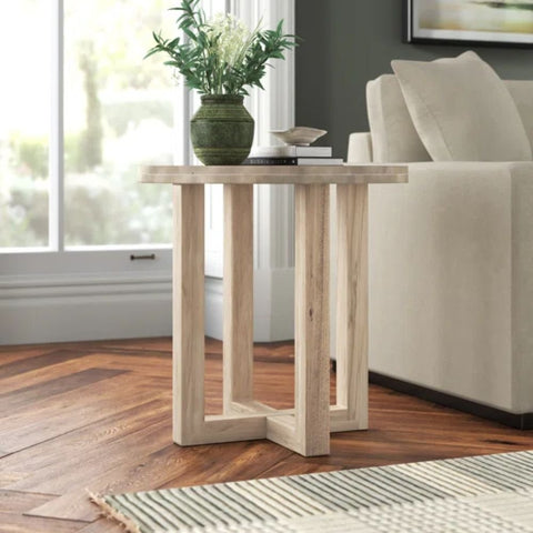 Square Solid Wood End Table | Living Room Accent Side Table – Oakvello