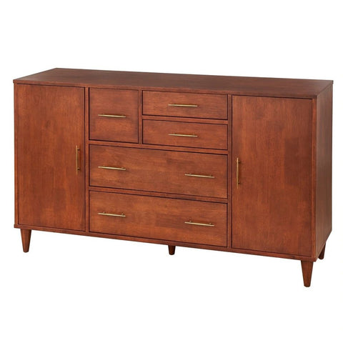White Finish Solid Wood Sideboard | Bright Living Room Storage – Oakvello