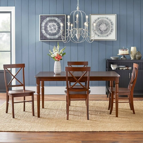 Brown Finish Solid Wood Dining Table | Warm Tone Kitchen Furniture – Oakvello