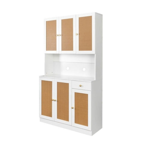 Solid Wood Closet | 6 Doors, 1 Drawer & 1 Open Shelf Bedroom Storage – Oakvello