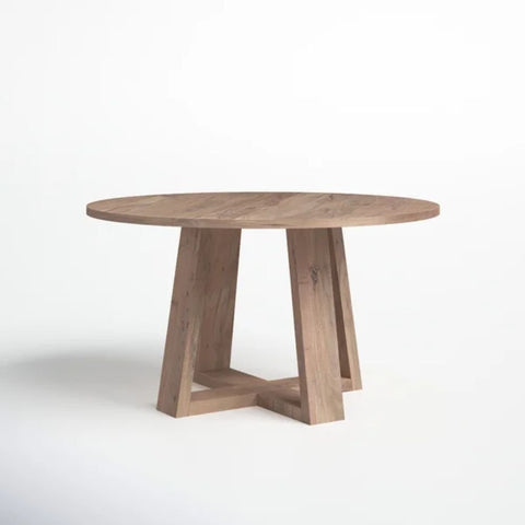 Solid Wood Round Dining Table | Natural Hardwood Kitchen Furniture – Oakvello