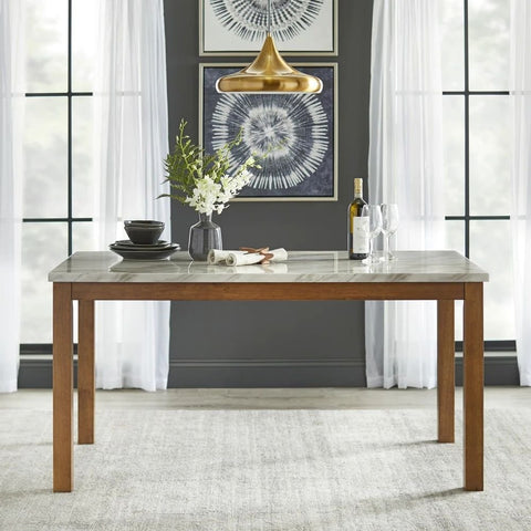 Walnut Finish Solid Sheesham Wood Dining Table | Kitchen Furniture – Oakvello