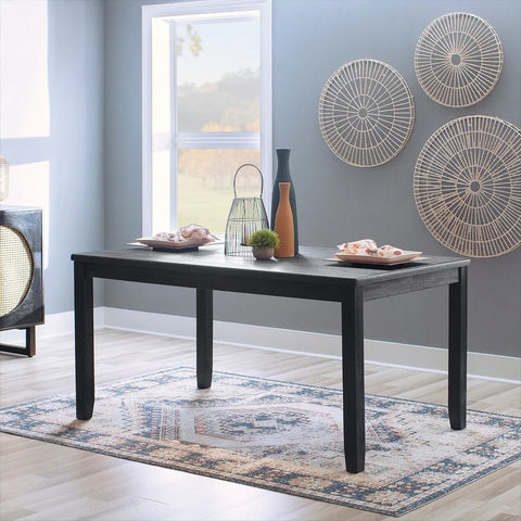Black Wash Solid Wood Dining Table | Bold Kitchen & Dining Furniture – Oakvello