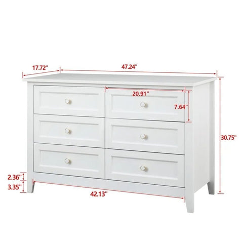 6-Drawer Solid Wood Bedroom Dresser | Modern Storage Chest – Oakvello
