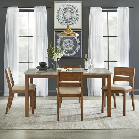 Walnut Finish Solid Sheesham Wood Dining Table | Kitchen Furniture – Oakvello