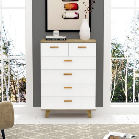 Solid Wood 6-Drawer Chest | Bedroom Storage Dresser – Oakvello