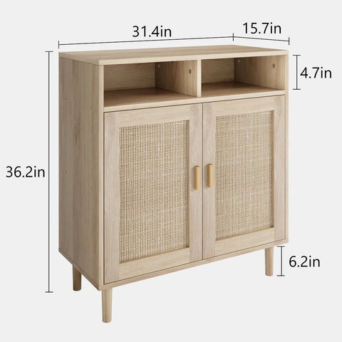 Solid Wood Storage Cabinet with 2 Doors | Living Room & Bedroom Furniture – Oakvello