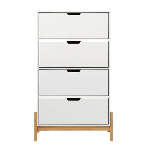 Minimal 4-Drawer Solid Wood Chest | Bedroom Storage Dresser – Oakvello